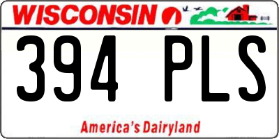 WI license plate 394PLS