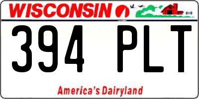 WI license plate 394PLT