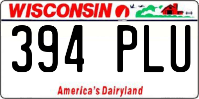 WI license plate 394PLU