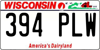 WI license plate 394PLW