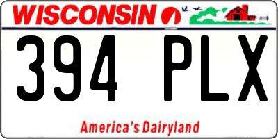 WI license plate 394PLX