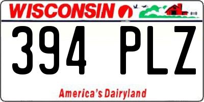 WI license plate 394PLZ