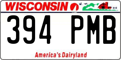 WI license plate 394PMB