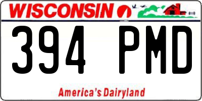 WI license plate 394PMD