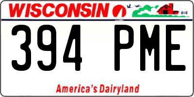 WI license plate 394PME