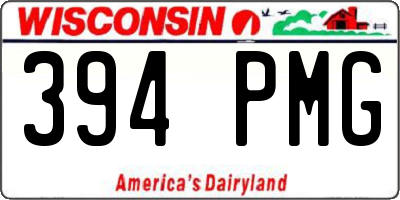 WI license plate 394PMG