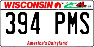 WI license plate 394PMS