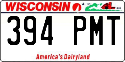 WI license plate 394PMT