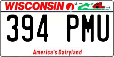 WI license plate 394PMU