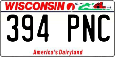 WI license plate 394PNC