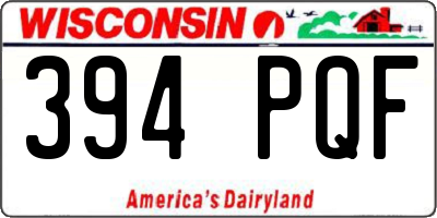 WI license plate 394PQF