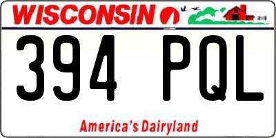 WI license plate 394PQL