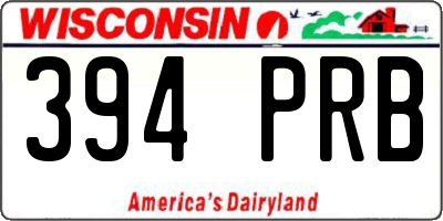 WI license plate 394PRB
