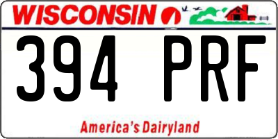 WI license plate 394PRF