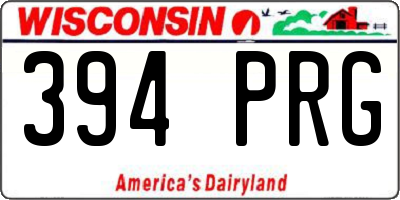 WI license plate 394PRG