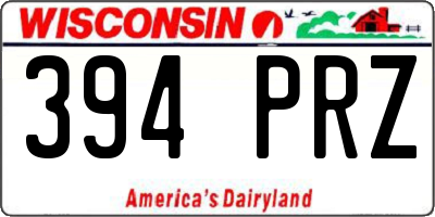 WI license plate 394PRZ