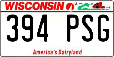 WI license plate 394PSG