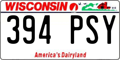 WI license plate 394PSY