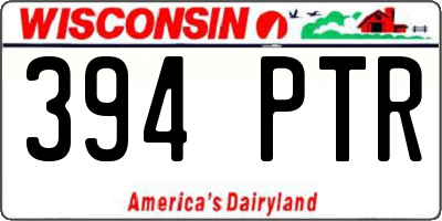 WI license plate 394PTR