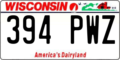 WI license plate 394PWZ