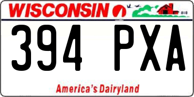 WI license plate 394PXA