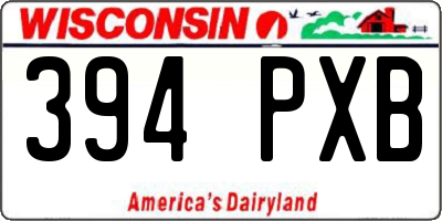 WI license plate 394PXB
