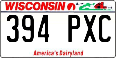 WI license plate 394PXC