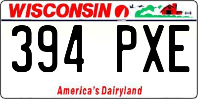 WI license plate 394PXE