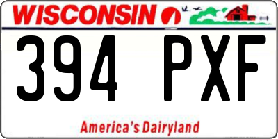 WI license plate 394PXF