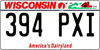 WI license plate 394PXI