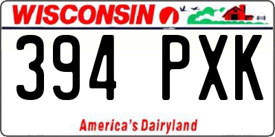 WI license plate 394PXK