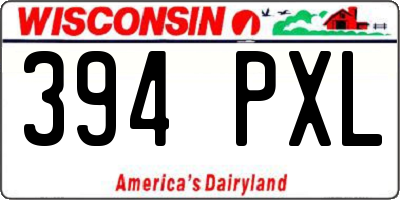 WI license plate 394PXL