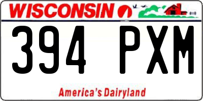 WI license plate 394PXM