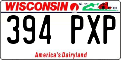 WI license plate 394PXP