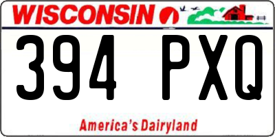 WI license plate 394PXQ