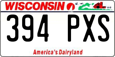 WI license plate 394PXS