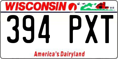 WI license plate 394PXT