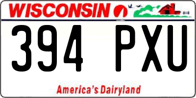 WI license plate 394PXU