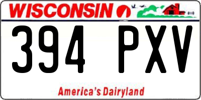 WI license plate 394PXV