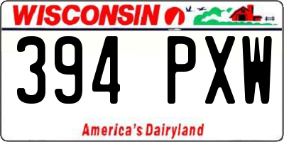 WI license plate 394PXW