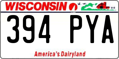 WI license plate 394PYA