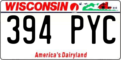 WI license plate 394PYC