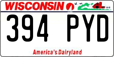 WI license plate 394PYD
