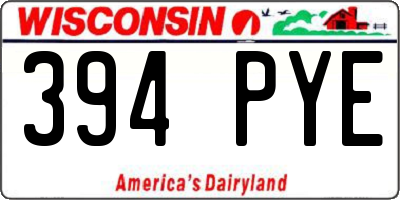 WI license plate 394PYE