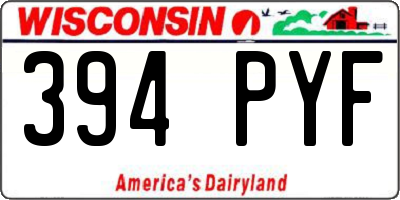 WI license plate 394PYF
