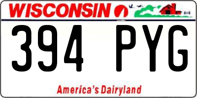 WI license plate 394PYG