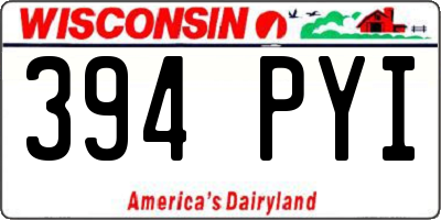 WI license plate 394PYI