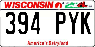 WI license plate 394PYK
