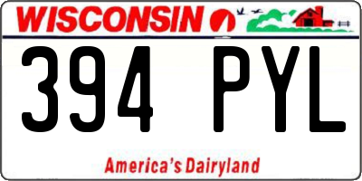 WI license plate 394PYL