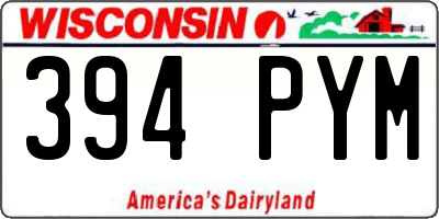 WI license plate 394PYM